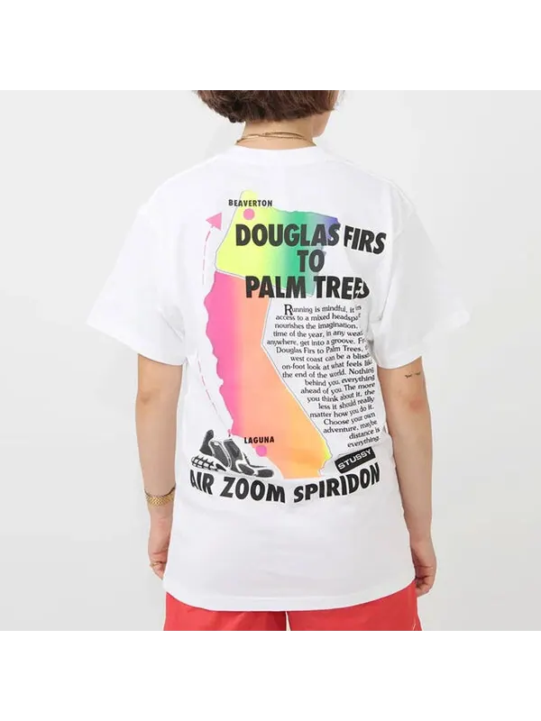 Футболка x stussy кроссовер логотип граффити печать футболка Nike — изображение 4 из 4, белый