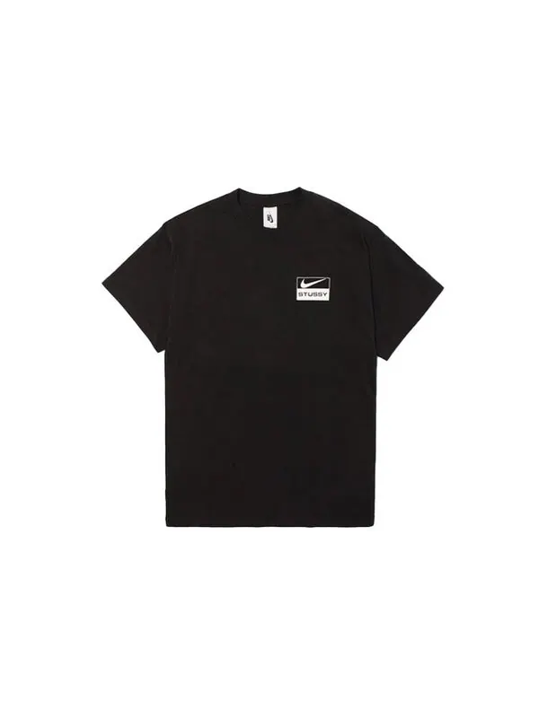 Футболка x stussy кроссовер логотип граффити печать футболка Nike — изображение 2 из 4, черный