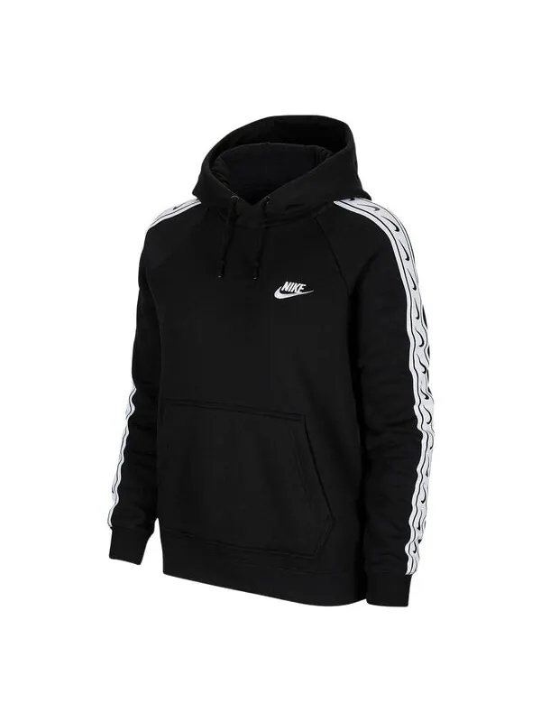 Толстовка (WMNS) Nike Club Woven Allover Print Hoodie 'Black' — изображение 1 из 1, черный/мульти
