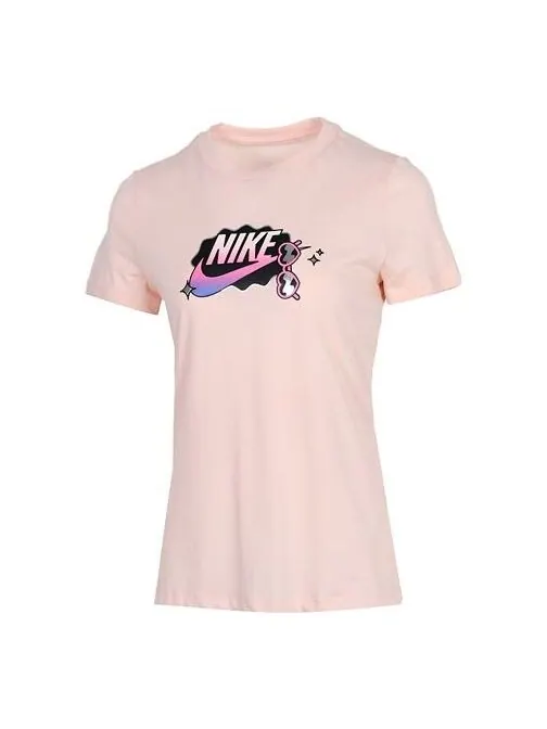 Футболка спортивная с логотипом и коротким рукавом розовые Nike — изображение 1 из 4, розовый