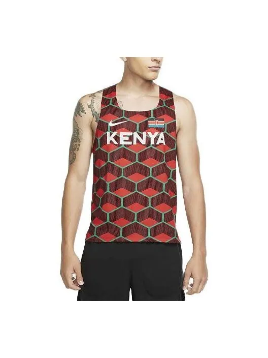 Майка Nike AeroSwift Team Kenya Training Running Sports Vest Red — изображение 1 из 3, мульти