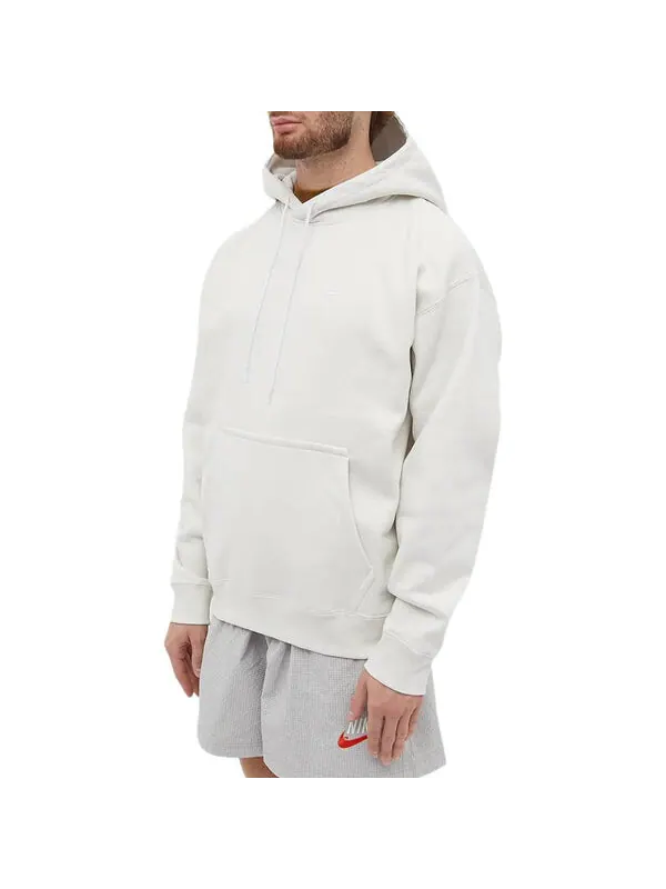 Толстовка Nike Solo Swoosh Men's Fleece Hoodie 'White' — изображение 2 из 4, белый