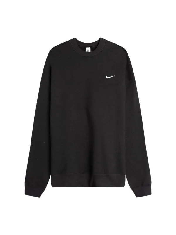 Толстовка Nike Solo Swoosh Fleece Solid Color Logo Embroidered Long Sleeves Unisex Black — изображение 1 из 3, мульти