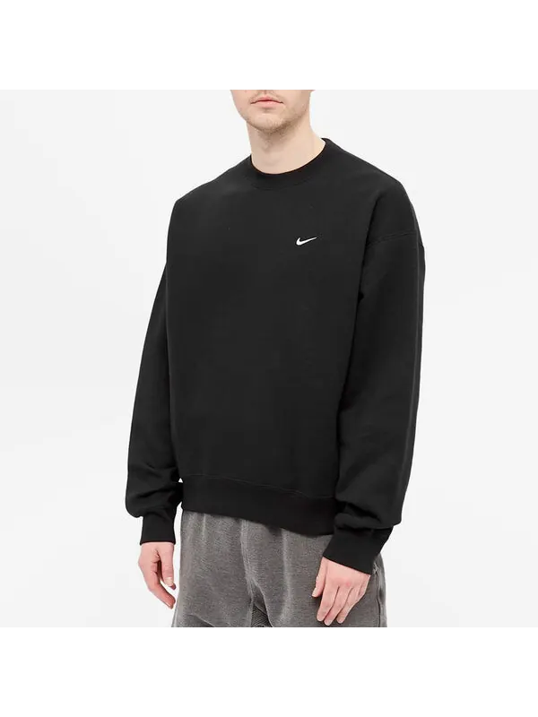 Толстовка Nike Solo Swoosh Fleece Solid Color Logo Embroidered Long Sleeves Unisex Black — изображение 2 из 3, мульти