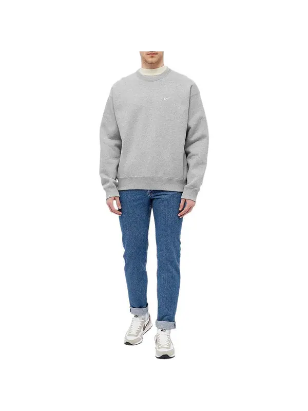 Толстовка Men's Nike Solid Color Embroidered Logo Round Neck Long Sleeves Dark Grey — изображение 2 из 4, мульти
