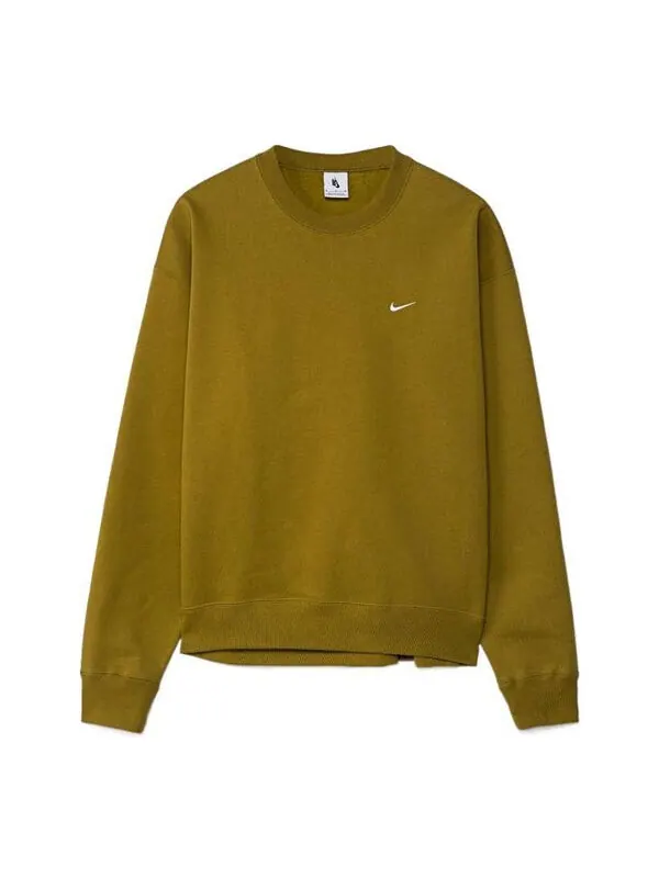 Толстовка Nike Solo Swoosh Fleece Solid Color Logo Embroidered Long Sleeves Mustard Yellow — изображение 1 из 4, мульти