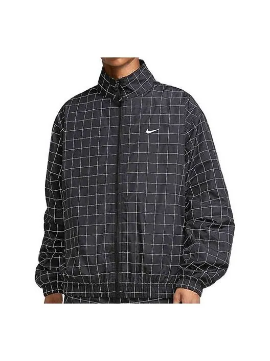 Куртка Men's Nike Zipper Plaid Jacket Black — изображение 1 из 2, черный