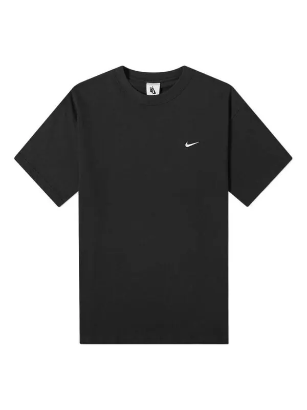Футболка Nike Solo Swoosh Mens T-Shirt Printing Logo Solid Color Round Neck Short Sleeve Black — изображение 1 из 4, черный