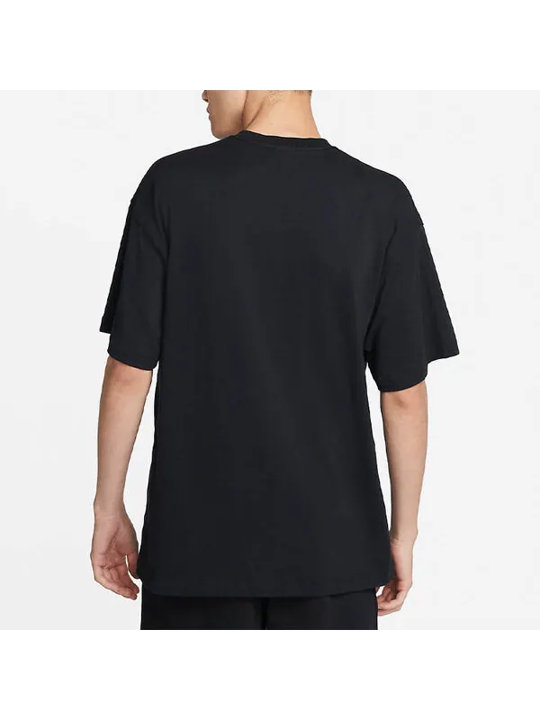 Футболка Nike Solo Swoosh Mens T-Shirt Printing Logo Solid Color Round Neck Short Sleeve Black — изображение 4 из 4, черный