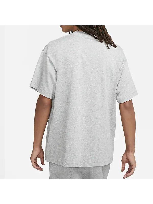 Футболка Nike Solo Swoosh Small Label Logo Solid Color Sports Round Neck Short Sleeve Gray — изображение 3 из 4, серый