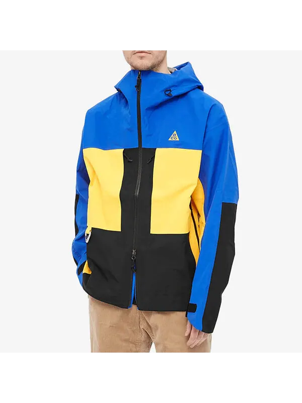 Куртка acg gore-tex windproof casual sports hooded jacket blue Nike — изображение 3 из 4, синий