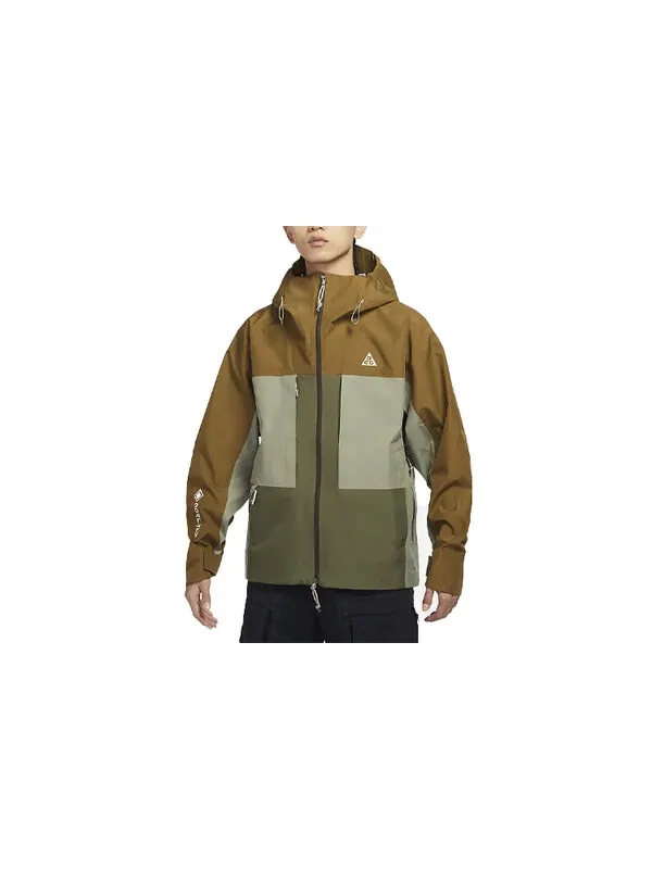 Куртка Men's Nike ACG Loose Zipper Hooded Colorblock Long Sleeves Jacket Autumn Light Brown — изображение 3 из 4, коричневый