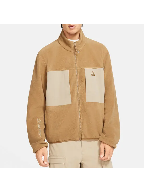 Куртка Nike ACG Polartec Wolf Tree Fleece Zipper Cardigan Stay Warm Jacket Brown — изображение 4 из 4, коричневый