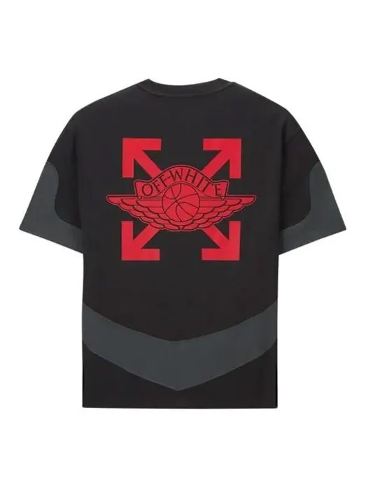 Футболка Air Jordan x OFF-WHITE Crossover Back Large Logo Short Sleeve Asia Edition Black — изображение 1 из 4, черный