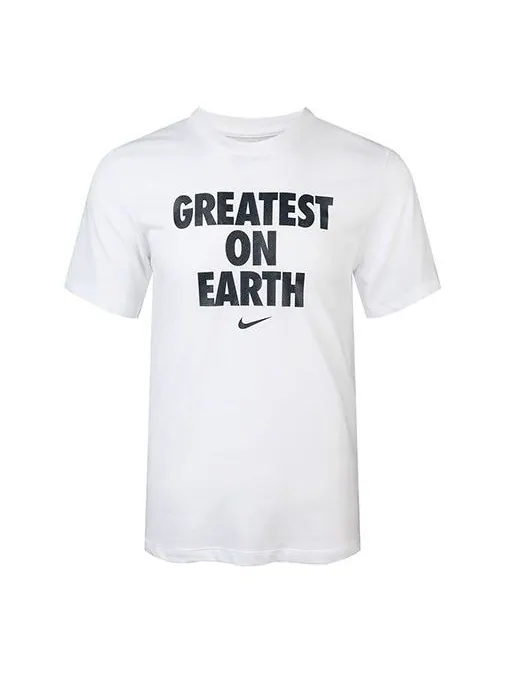 Футболка dri-fit greatest on earth basketball sports short sleeve white Nike — изображение 1 из 4, белый