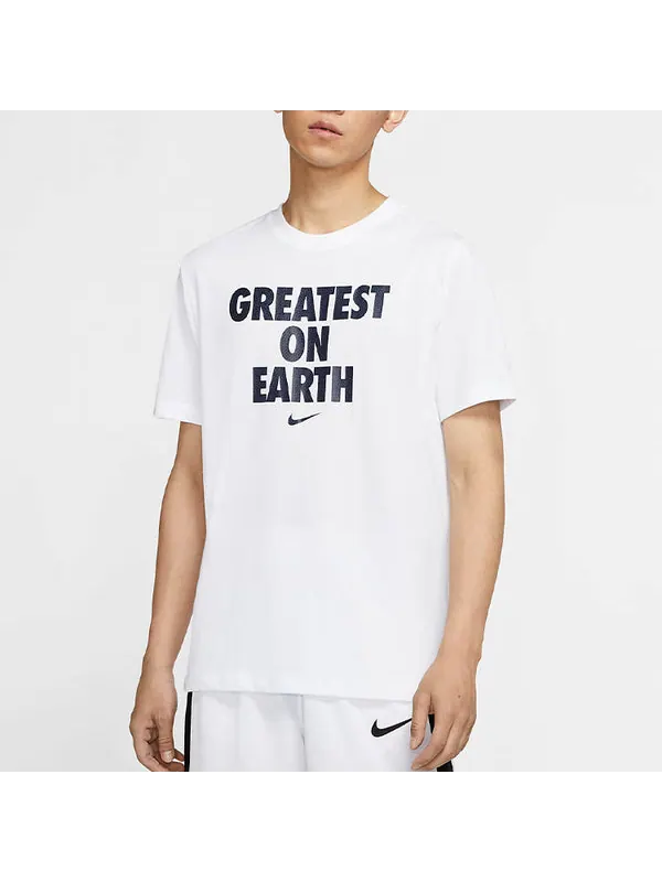 Футболка dri-fit greatest on earth basketball sports short sleeve white Nike — изображение 4 из 4, белый