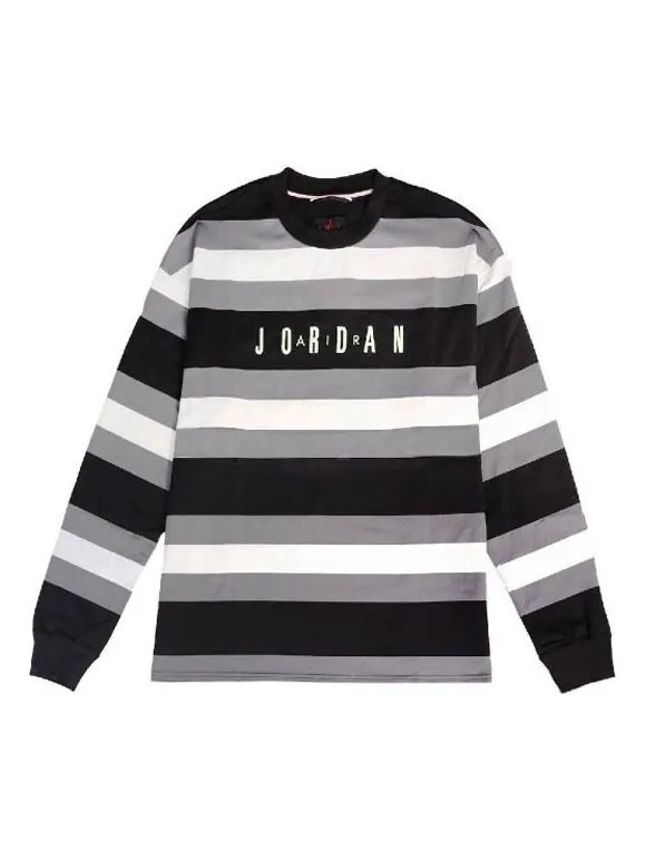 Толстовка Air Jordan MENS Sport DNA Striped Long Sleeve Black — изображение 1 из 4, черный