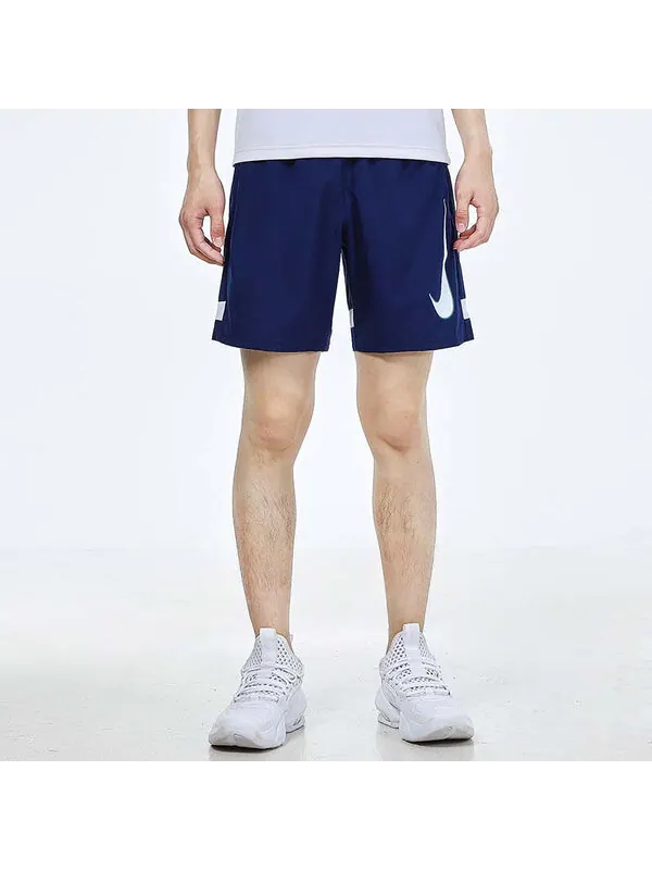 Шорты logo printing training sports quick dry breathable shorts blue Nike — изображение 2 из 4, мульти