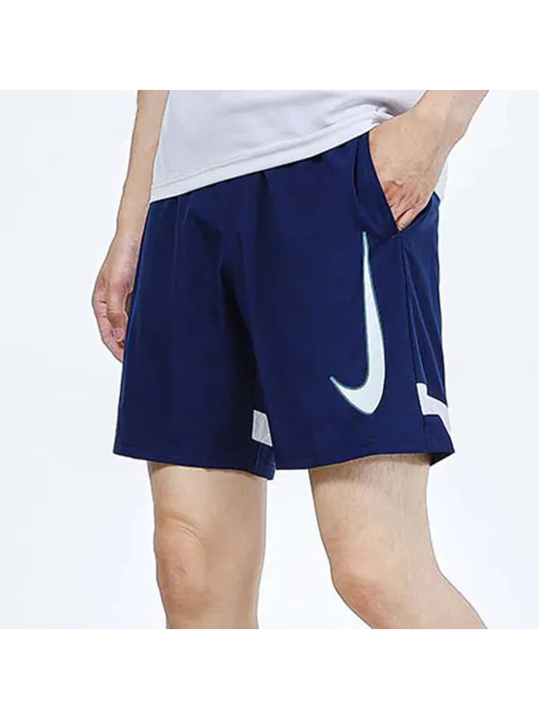 Шорты logo printing training sports quick dry breathable shorts blue Nike — изображение 4 из 4, мульти