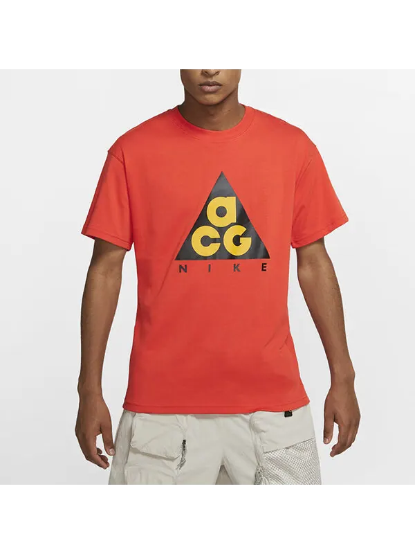Футболка men's acg printing short sleeve red t-shirt Nike — изображение 3 из 4, красный
