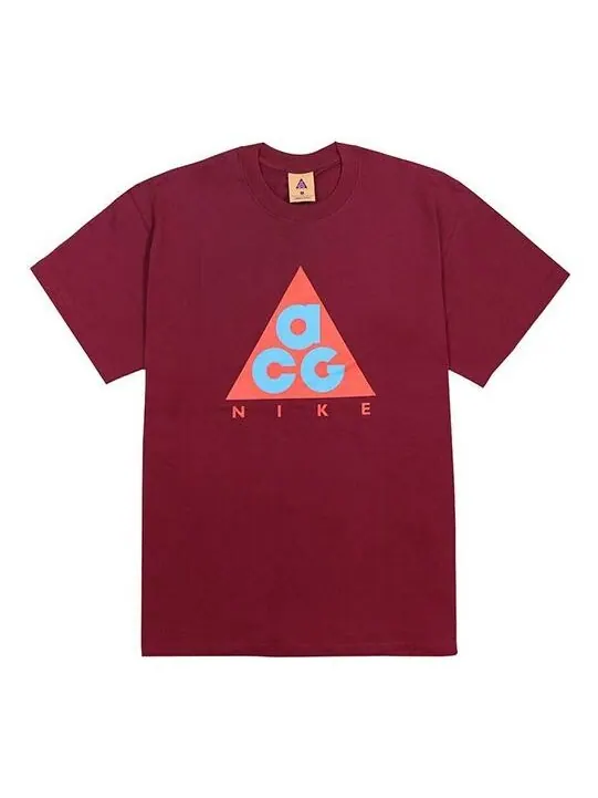 Футболка acg series classic logo printing casual short sleeve red dark red Nike — изображение 1 из 4, темный красный