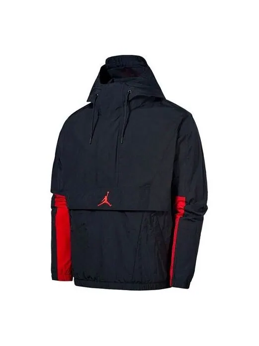 Куртка Air Jordan MENS Jumpman Classics Logo Print Casual Hooded Jacket Black — изображение 1 из 4, черный