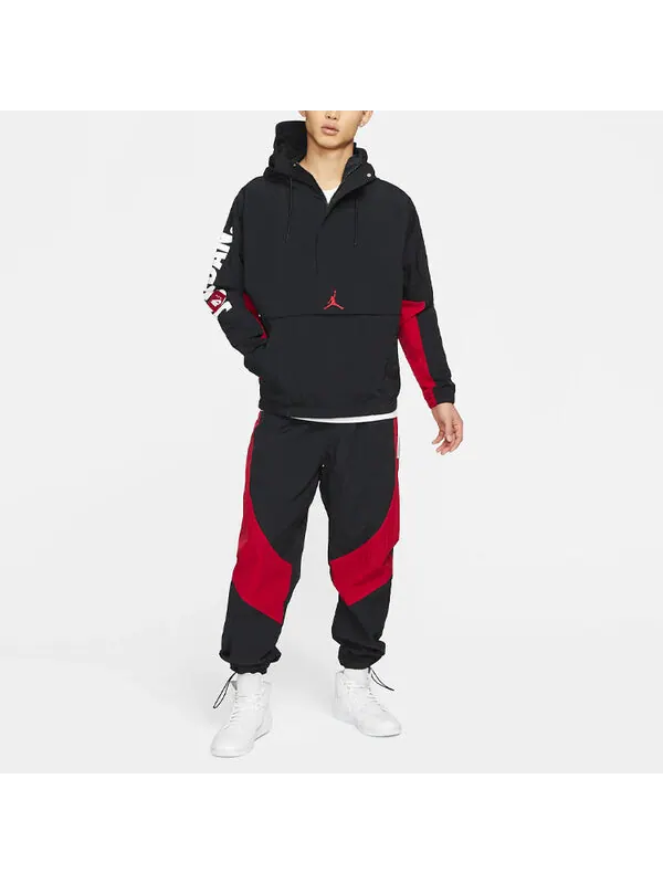 Куртка Air Jordan MENS Jumpman Classics Logo Print Casual Hooded Jacket Black — изображение 2 из 4, черный