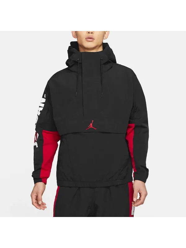 Куртка Air Jordan MENS Jumpman Classics Logo Print Casual Hooded Jacket Black — изображение 3 из 4, черный