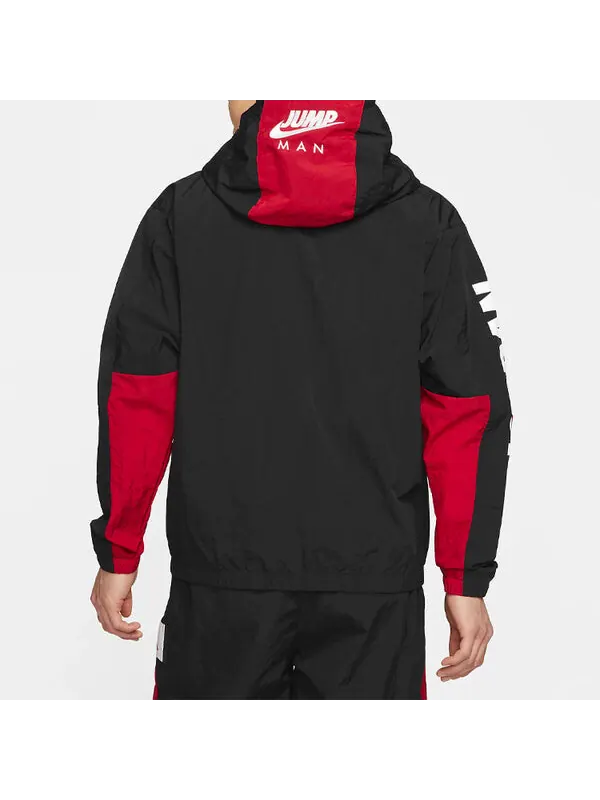 Куртка Air Jordan MENS Jumpman Classics Logo Print Casual Hooded Jacket Black — изображение 4 из 4, черный