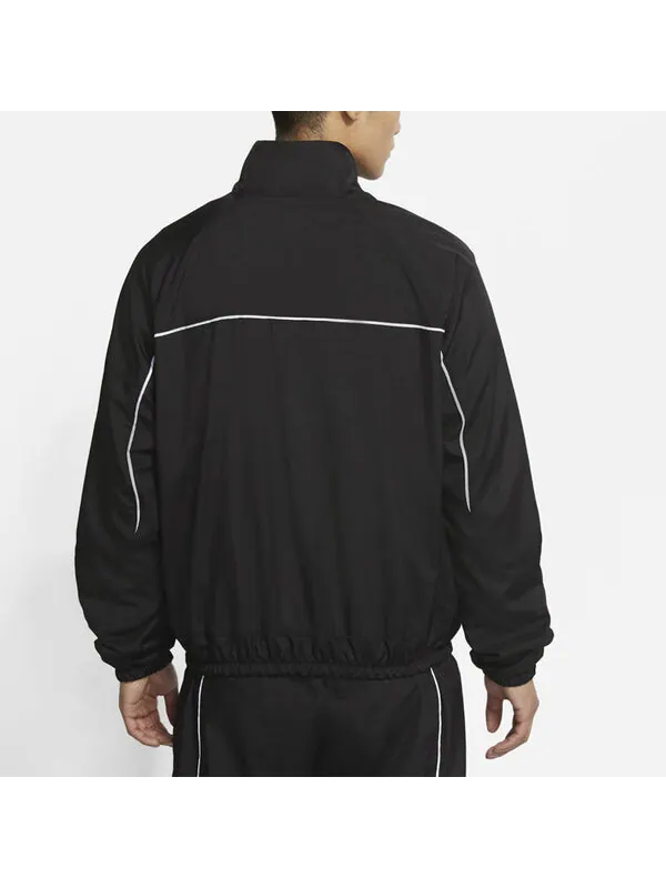 Куртка Nike MENS Throwback Multicolor Tat Basketball Stand Collar Jacket Black — изображение 3 из 4, черный