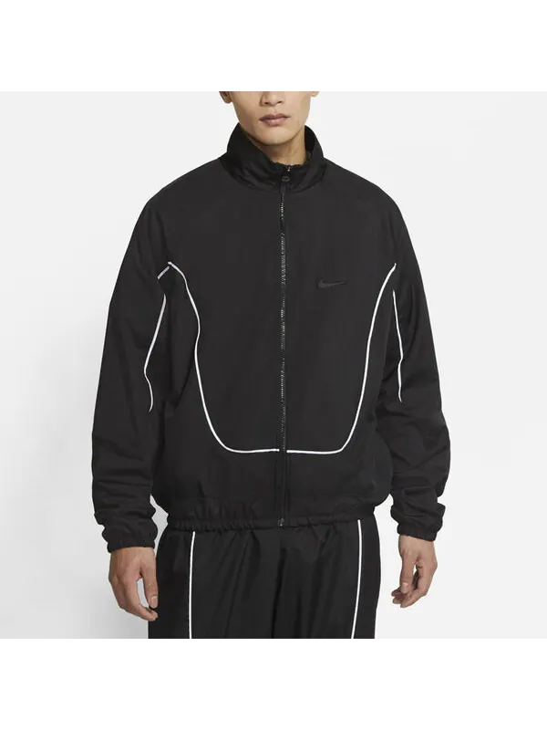 Куртка Nike MENS Throwback Multicolor Tat Basketball Stand Collar Jacket Black — изображение 4 из 4, черный