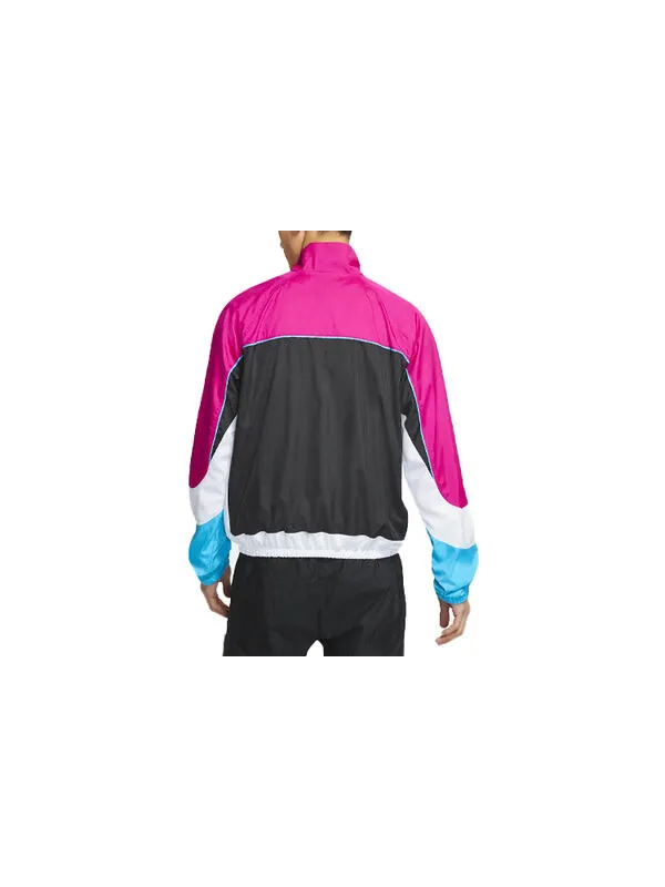 Куртка Nike Throwback Colorblock Woven Sports Basketball Stand Collar Jacket Red — изображение 2 из 3, красный