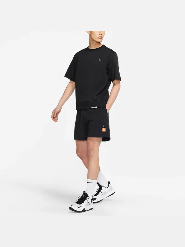 Футболка dri-fit standard issue round neck pullover sports short sleeve black Nike — изображение 4 из 4, черный