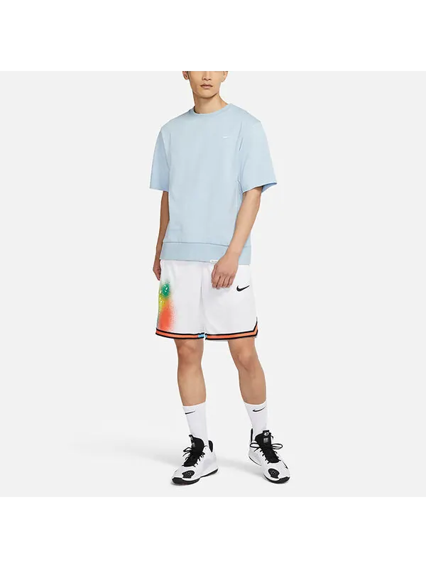 Футболка dri-fit standard issue round neck pullover sports short sleeve blue light blue Nike — изображение 3 из 3