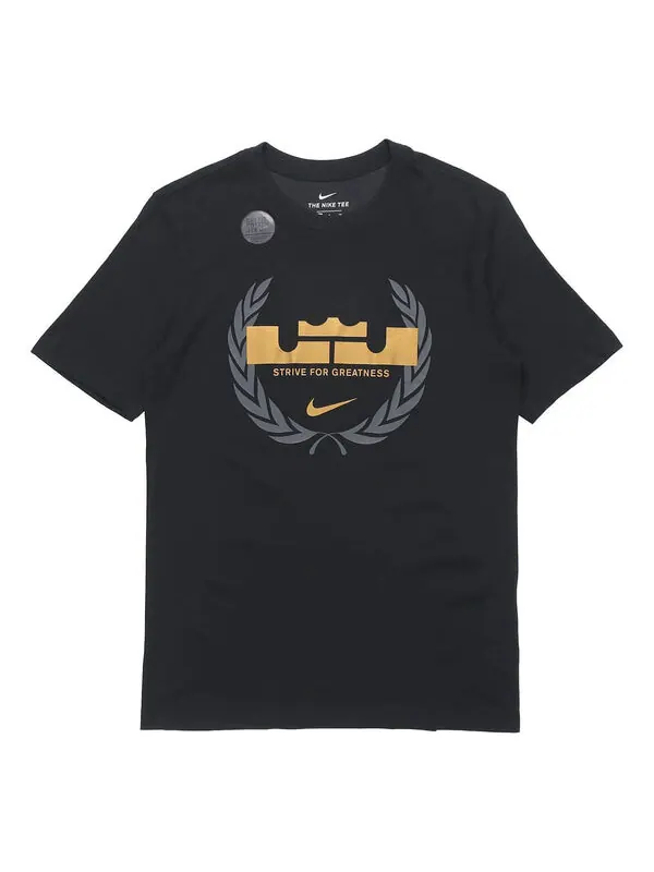 Футболка Nike Dri-FIT LeBron Logo Round Neck Quick Dry Basketball Sports Short Sleeve Black — изображение 1 из 4, черный