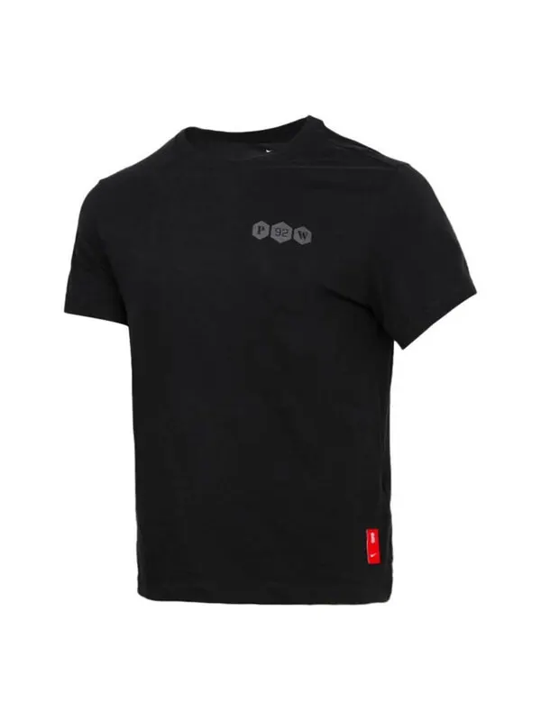 Футболка мужские Dri Fit Kyrie с принтом логотипа баскетбольная майка с круглым вырезом короткий рукав Nike, черный