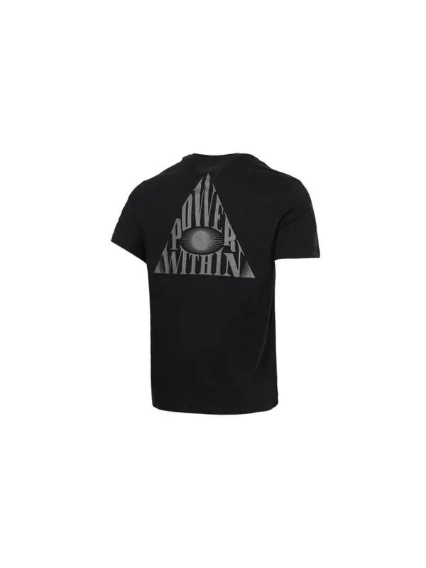 Футболка мужские Dri Fit Kyrie с принтом логотипа баскетбольная майка с круглым вырезом короткий рукав Nike, черный