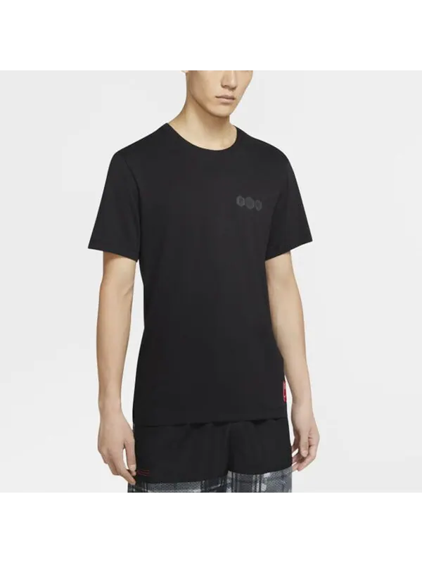 Футболка мужские Dri Fit Kyrie с принтом логотипа баскетбольная майка с круглым вырезом короткий рукав Nike, черный