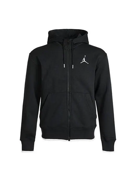 Куртка Air Jordan MENS Logo Print Fleeced Sports Hooded Jacket Black — изображение 1 из 4, черный