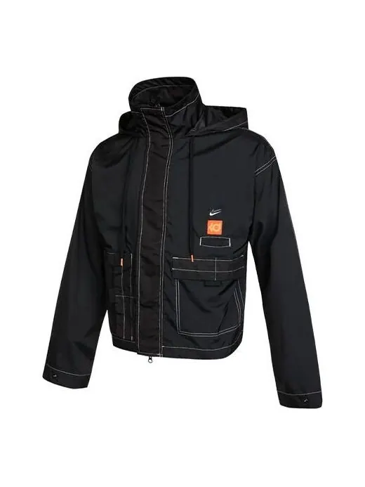 Куртка men's kd swoosh embroidered pattern woven basketball jacket asia edition black Nike — изображение 1 из 4, черный