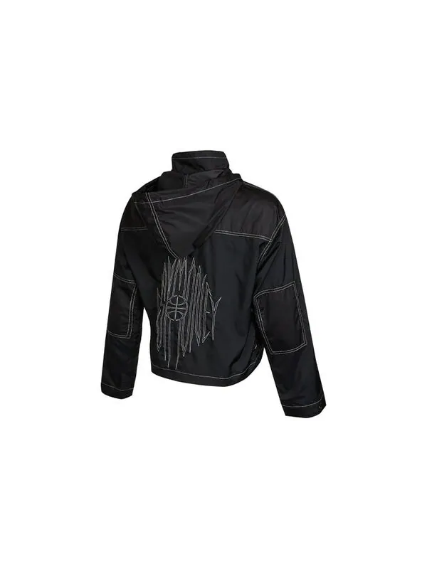 Куртка men's kd swoosh embroidered pattern woven basketball jacket asia edition black Nike — изображение 2 из 4, черный