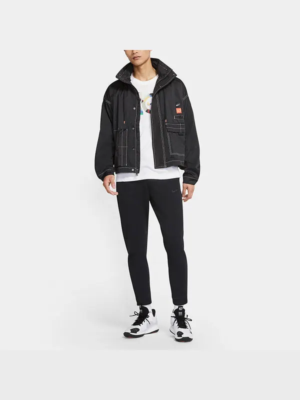 Куртка men's kd swoosh embroidered pattern woven basketball jacket asia edition black Nike — изображение 3 из 4, черный