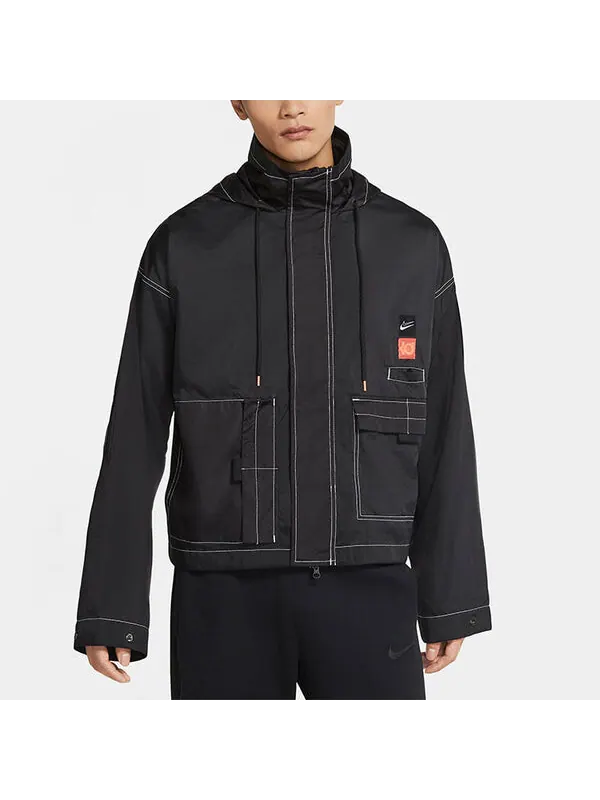Куртка men's kd swoosh embroidered pattern woven basketball jacket asia edition black Nike — изображение 4 из 4, черный