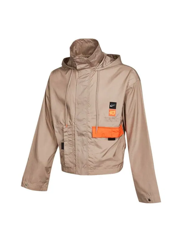 Куртка Nike KD Swoosh Embroidered Pattern Woven Basketball Jacket Khaki — изображение 1 из 4, хаки