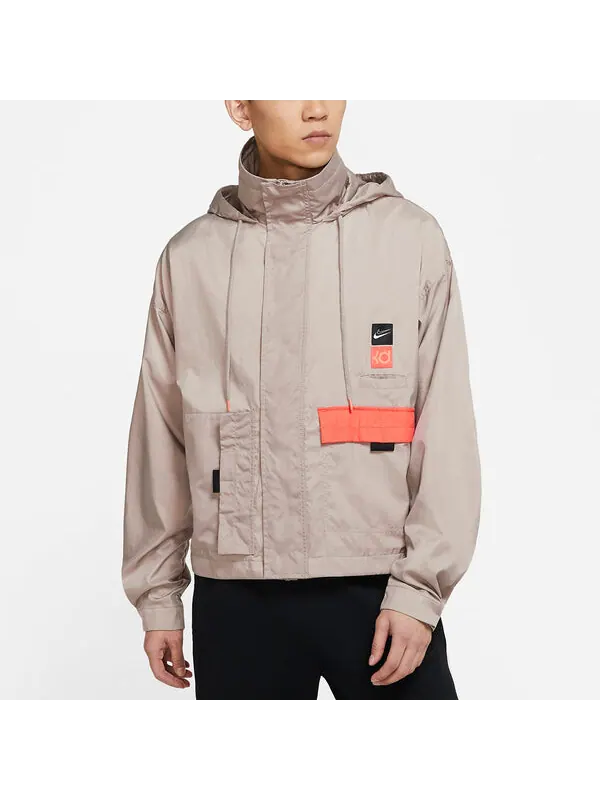 Куртка Nike KD Swoosh Embroidered Pattern Woven Basketball Jacket Khaki — изображение 4 из 4, хаки