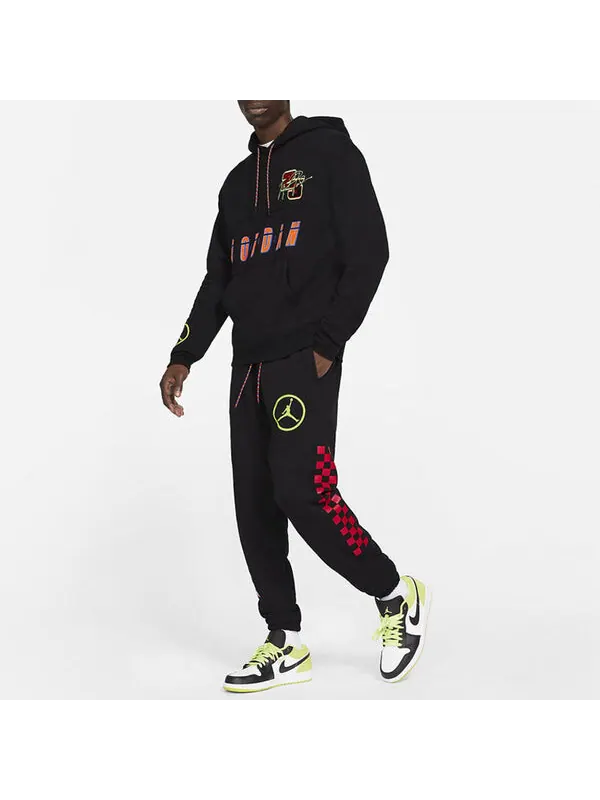 Толстовка Air Jordan Logo Print Basketball Hoodies 'Black' — изображение 2 из 4, черный