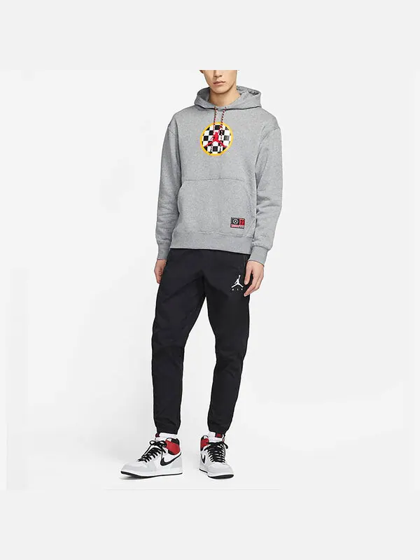 Толстовка Men's Air Jordan Sport DNA Logo Printing Fleece Pullover Gray — изображение 2 из 4, серый