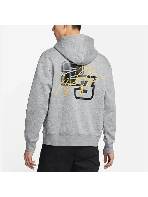 Толстовка Men's Air Jordan Sport DNA Logo Printing Fleece Pullover Gray — изображение 4 из 4, серый