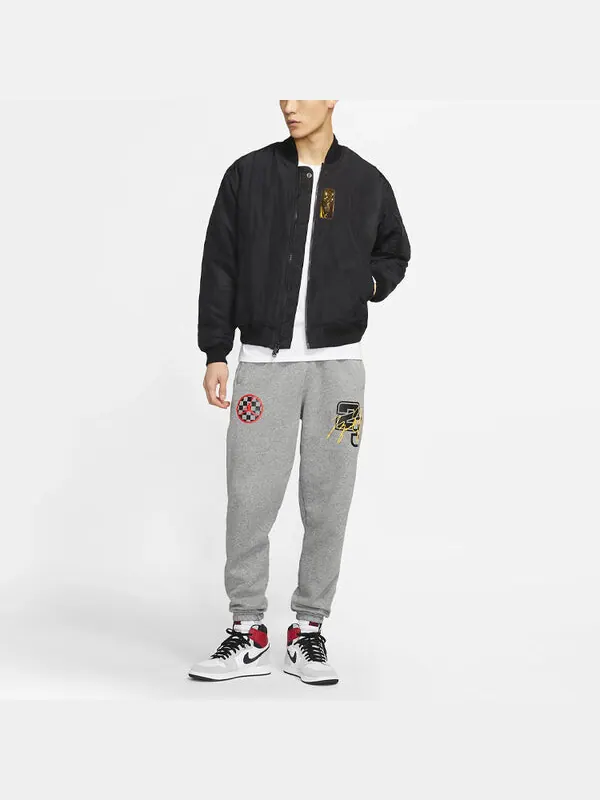 Куртка Air Jordan 23 Engineered Numeric Pattern Baseball Collar Long Sleeves Jacket Black — изображение 2 из 4, черный