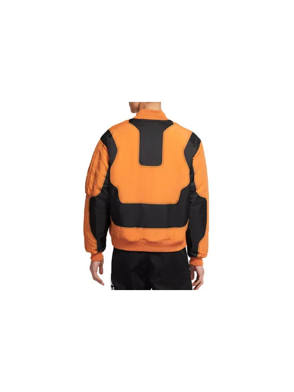 Куртка Air Jordan 23 Engineered Numeric Pattern Baseball Collar Long Sleeves Jacket Orange — изображение 2 из 3, оранжевый